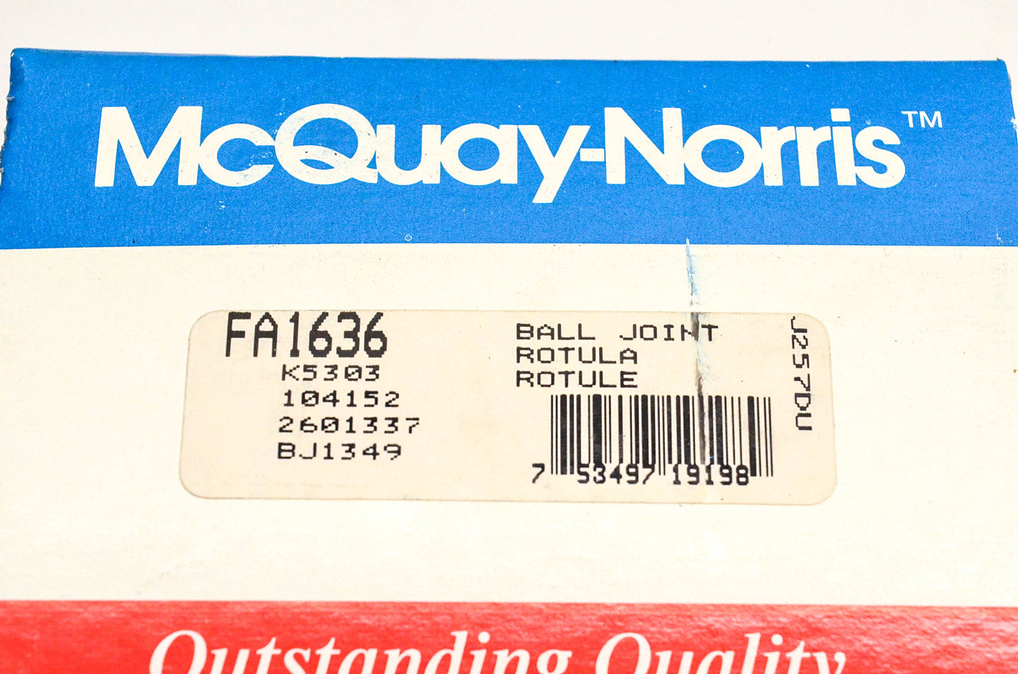 McQuay-Norris FA1636, K5303, 2601337 Ball Joint Kit NOS