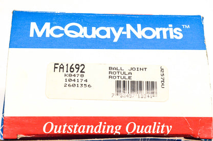 McQuay-Norris FA1692, K8478, 104174 Ball Joint Kit NOS