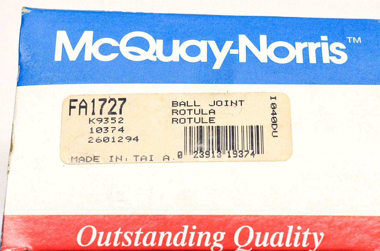 McQuay-Norris FA1727, K9352, 10374 Ball Joint Kit NOS
