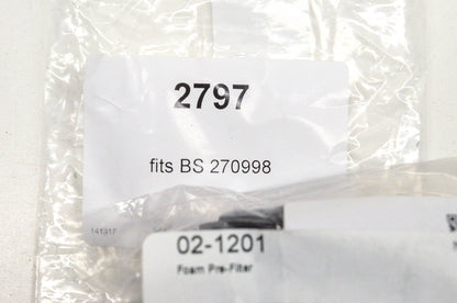 Aftermarket 02-1201, 2797 Foam Pre Filters Qty 3 NOS