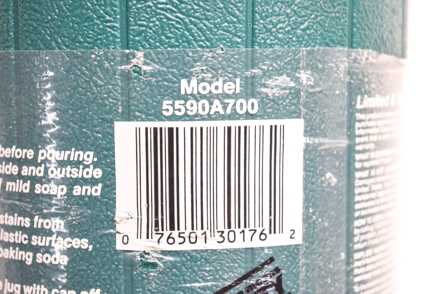 Coleman 5590A700, 5590A CR Industries 2 Liter Jug Teal NOS