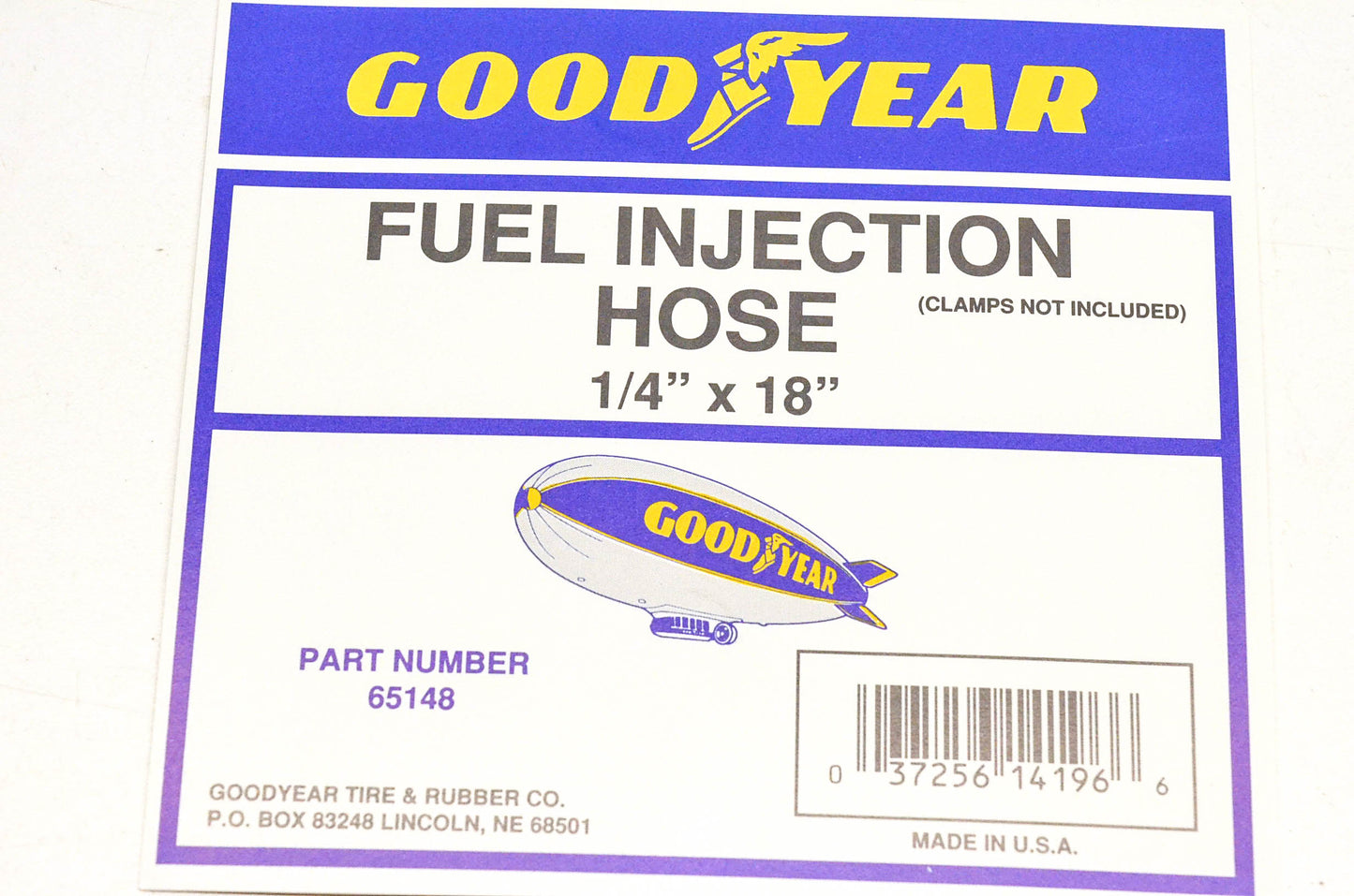 Goodyear 65148 Fuel Injection Line 1/4"x18" NOS