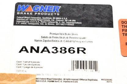 Wagner ANA386R Brake Shoe Kit NOS