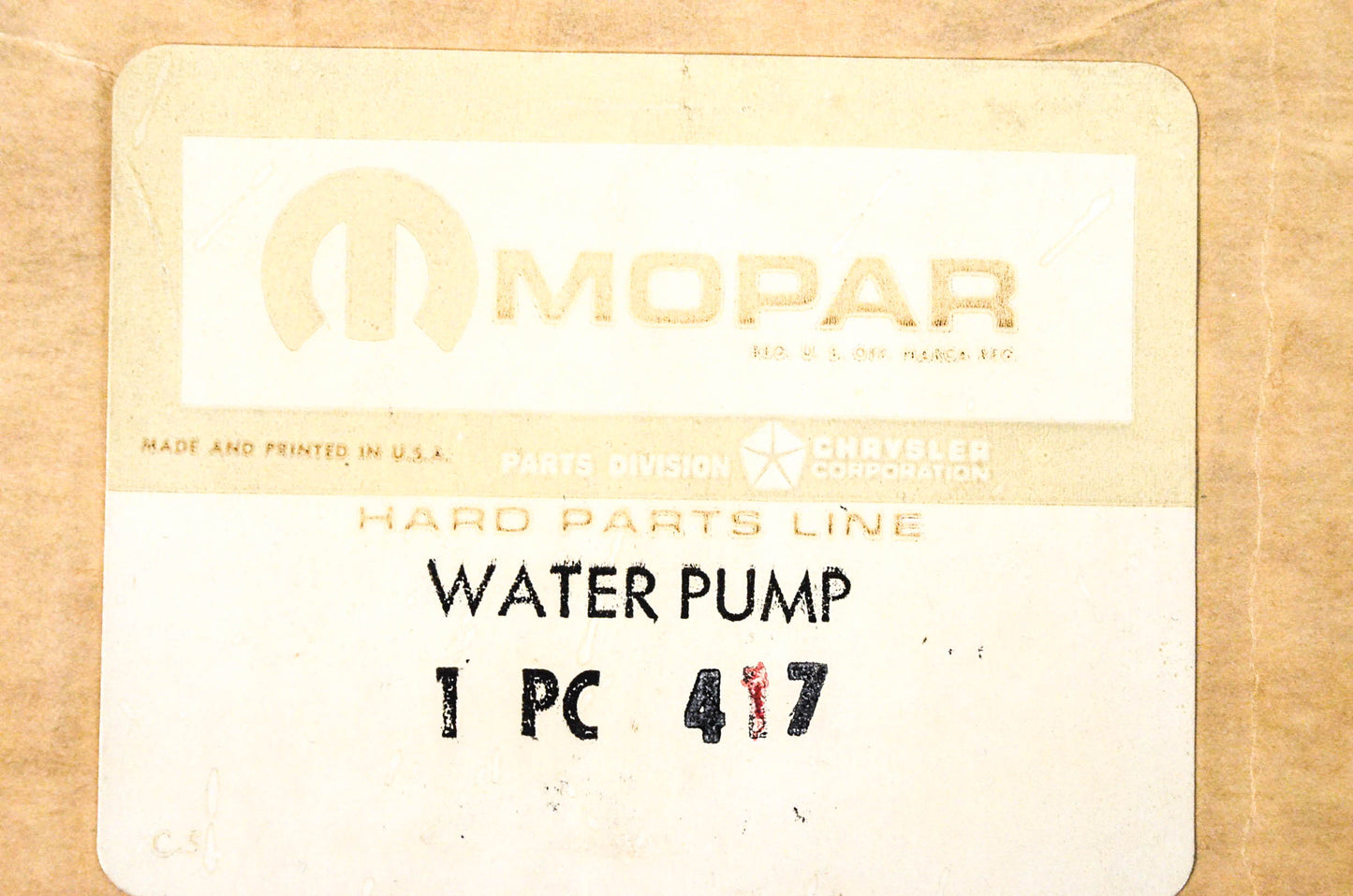 Mopar 417 Water Pump Assembly NOS