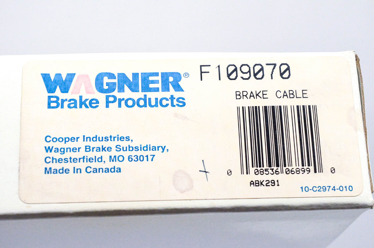 Wagner F109070 Front Brake Cable NOS