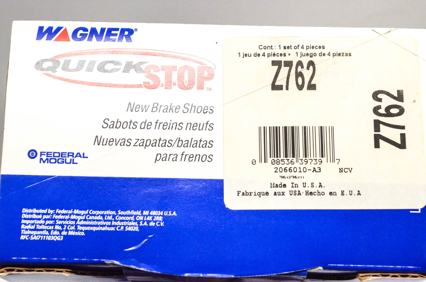 Wagner Z762, 1 Quick Stop Brake Shoe Kit NOS