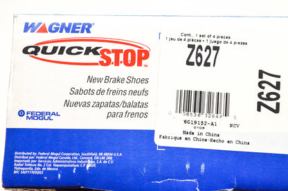 Wagner Z627 Quick Stop Brake Shoe Kit NOS
