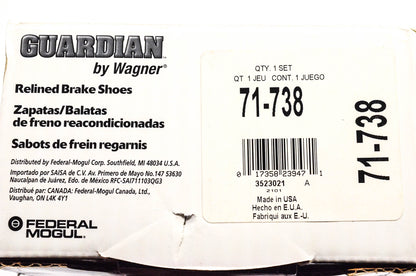 Wagner 71-738 Guardian Relined Brake Shoe Kit NOS