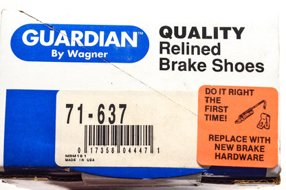 Wagner 71-637 Guardian Relined Brake Shoe Kit NOS