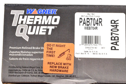 Wagner PAB704R, WEB704 Thermo Quiet Brake Shoe Kit NOS