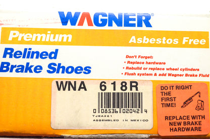Wagner WNA618R Relined Brake Shoe Kit NOS
