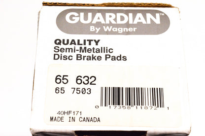 Wagner 65-632, 65-7503 Guardian Semi Metallic Disc Brake Kit NOS
