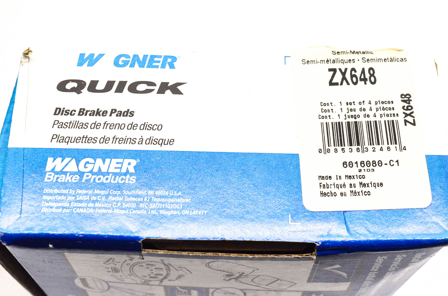 Wagner ZX648 Quick Stop Brake Shoe Kit NOS