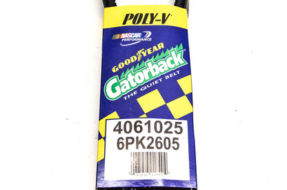 Goodyear 4061025, 6PK2605 Poly-V Belt Serpentine Gatorback NOS