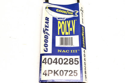 Goodyear 4040285, 4PK0725 Poly-V Belt Serpentine Gatorback NOS