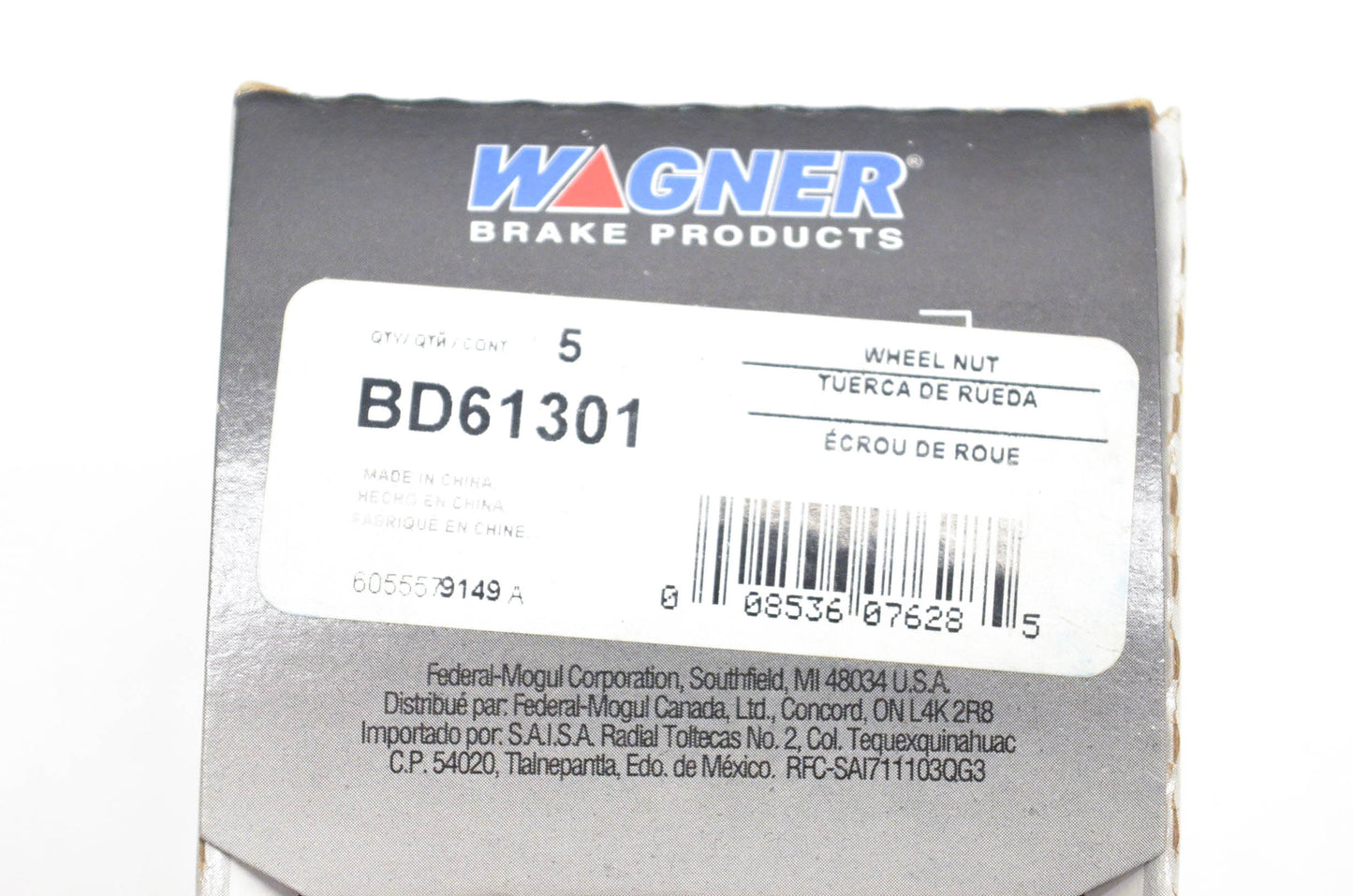 Wagner BD61301 Wheel Lug Nuts Qty 5 NOS