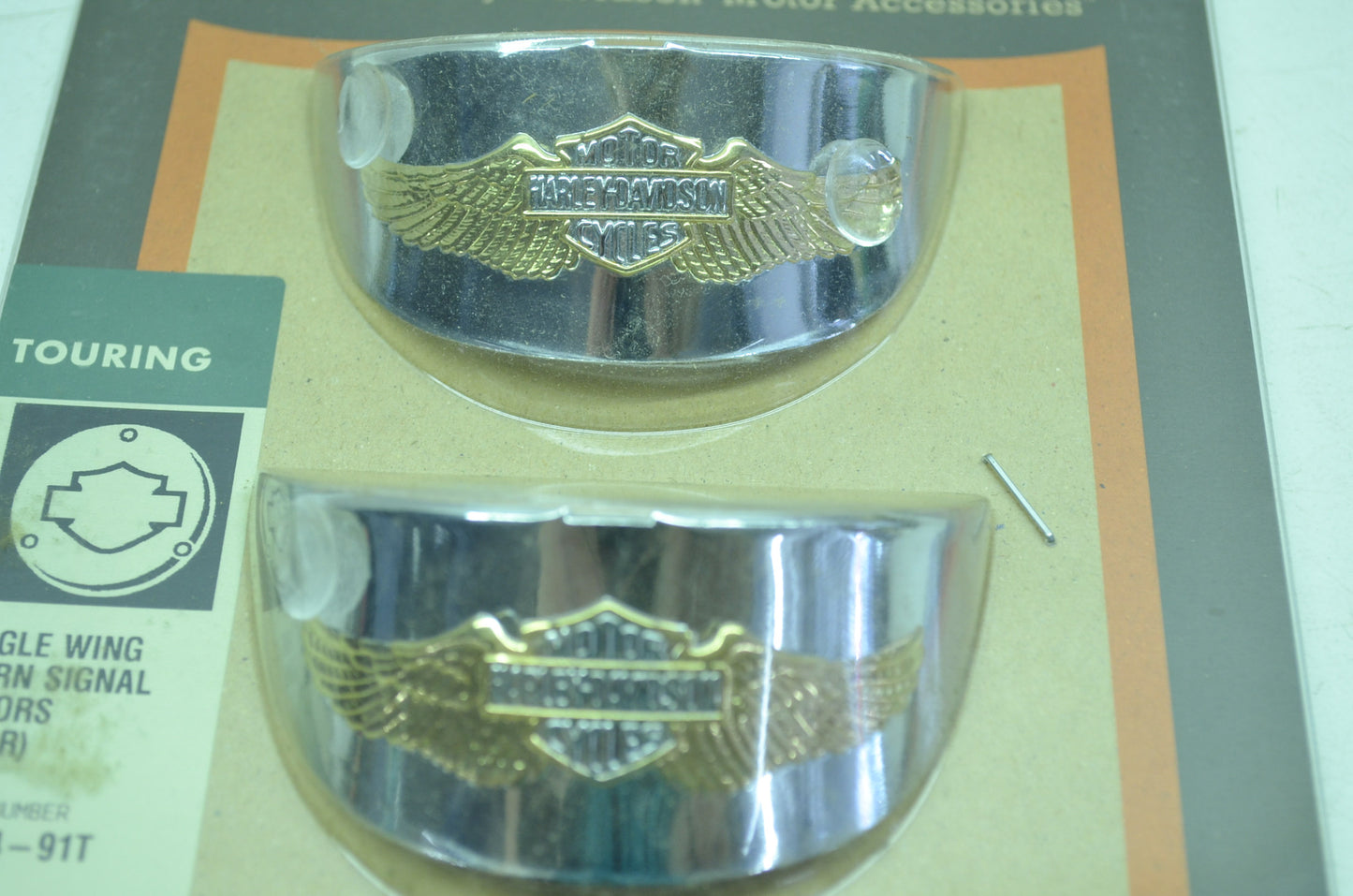 NEW OEM Harley Davidson Turn Signal Visor Gold Eagle Wing 67774-91T NOS