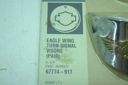 NEW OEM Harley Davidson Turn Signal Visor Gold Eagle Wing 67774-91T NOS