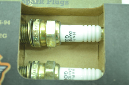 NEW OEM Harley Davidson Gold Spark Plugs QTY 2 32355-94 NOS