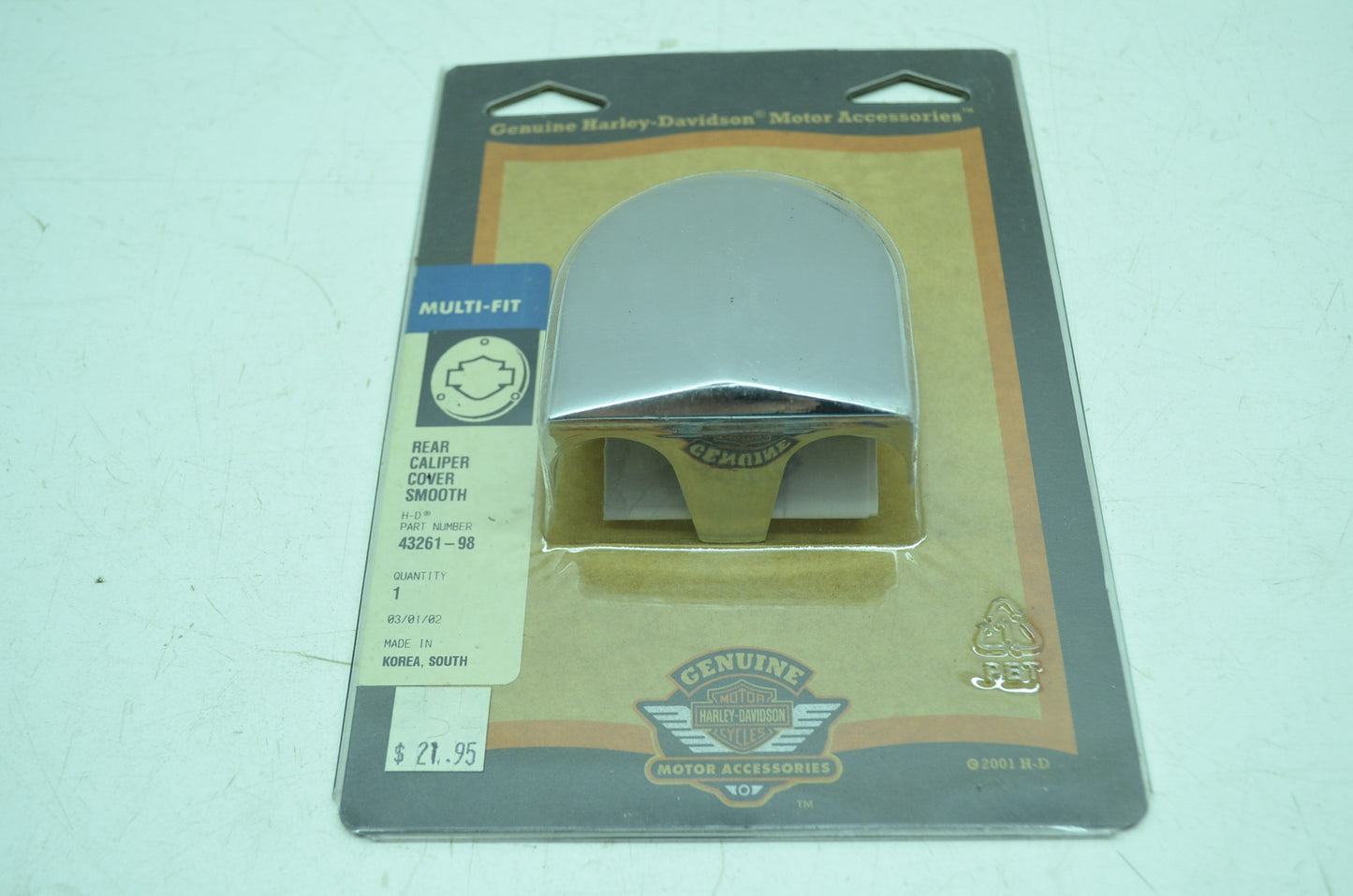 OEM Harley-Davidson 43261-98 Smooth Rear Caliper Cover NOS