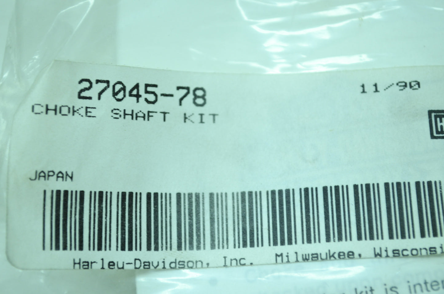 OEM Harley-Davidson 27045-78 Choke Shaft Kit NOS