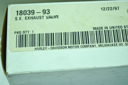 NEW OEM Harley-Davidson Exhaust Valve 18039-93 NOS