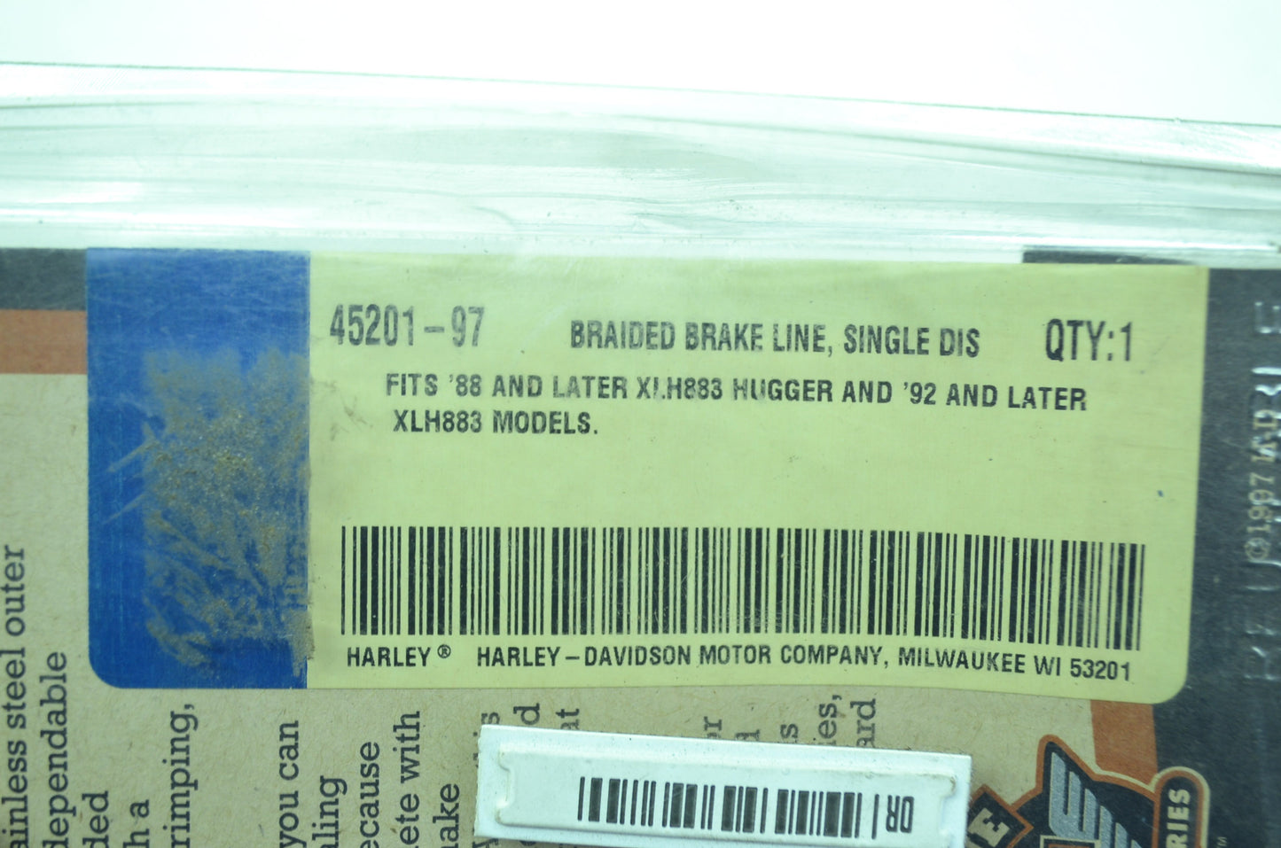 OEM Harley-Davidson 45201-97 Stainless Steel Brake Line Kit NOS