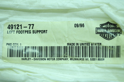 OEM Harley-Davidson 49121-77 Left Footpeg Support NOS