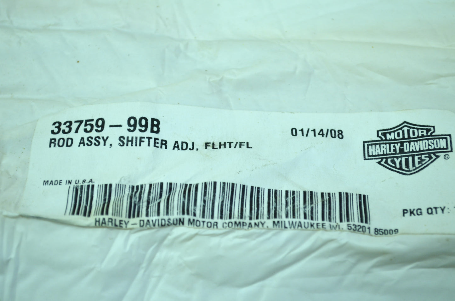 NEW OEM Harley-Davidson Shift Linkage Rod FLHT FLHR 33759-99B NOS