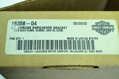 NEW OEM Harley Davidson Chrome Enricher Bracket Kit 16358-04 NOS
