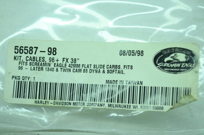 NEW OEM Harley-Davidson Cable Kit Dyna Softail Screamin Eagle 56587-98 NOS