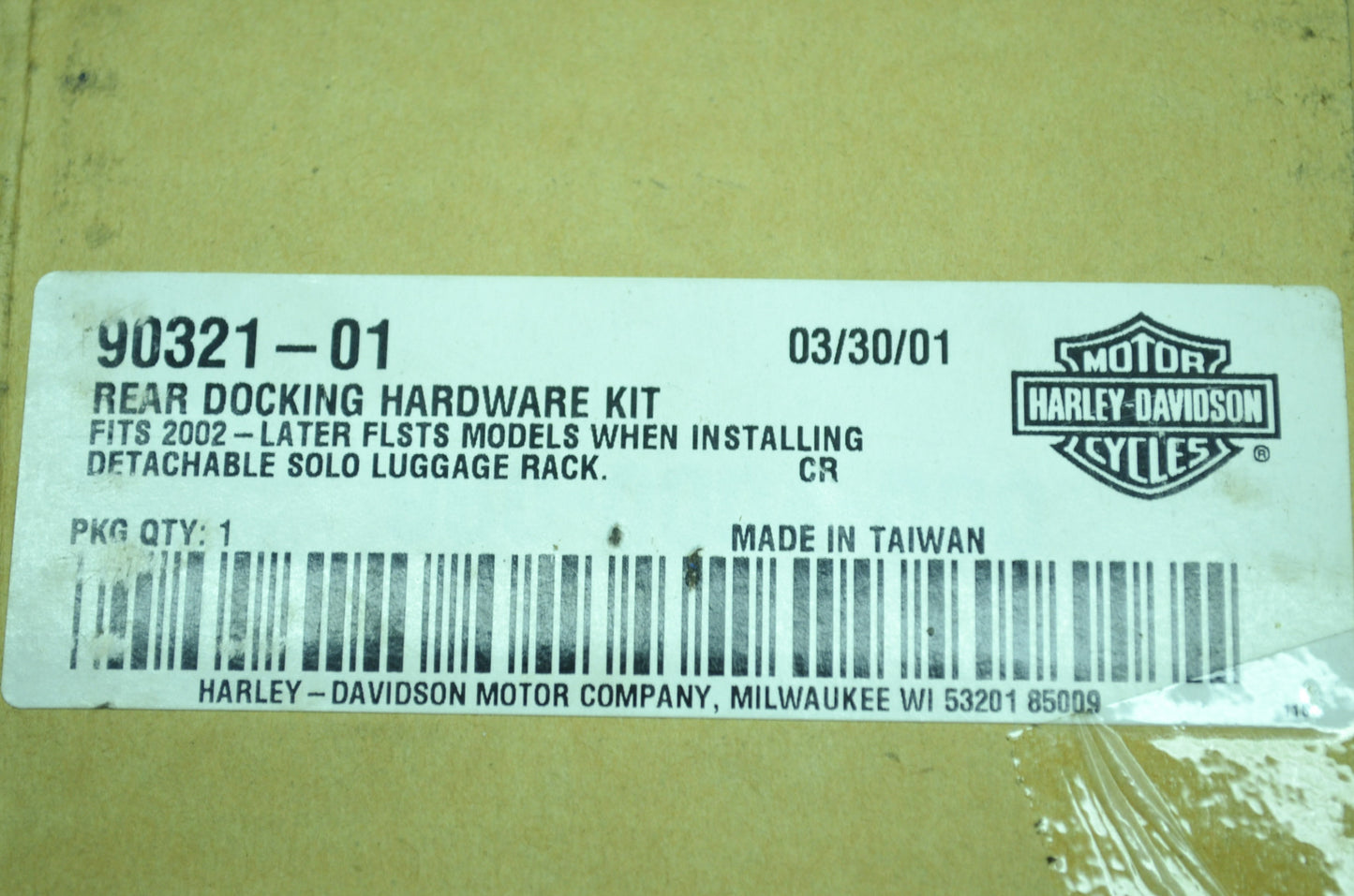 NEW OEM Harley-Davidson Rear Docking hardware Kit 90321-01 NOS