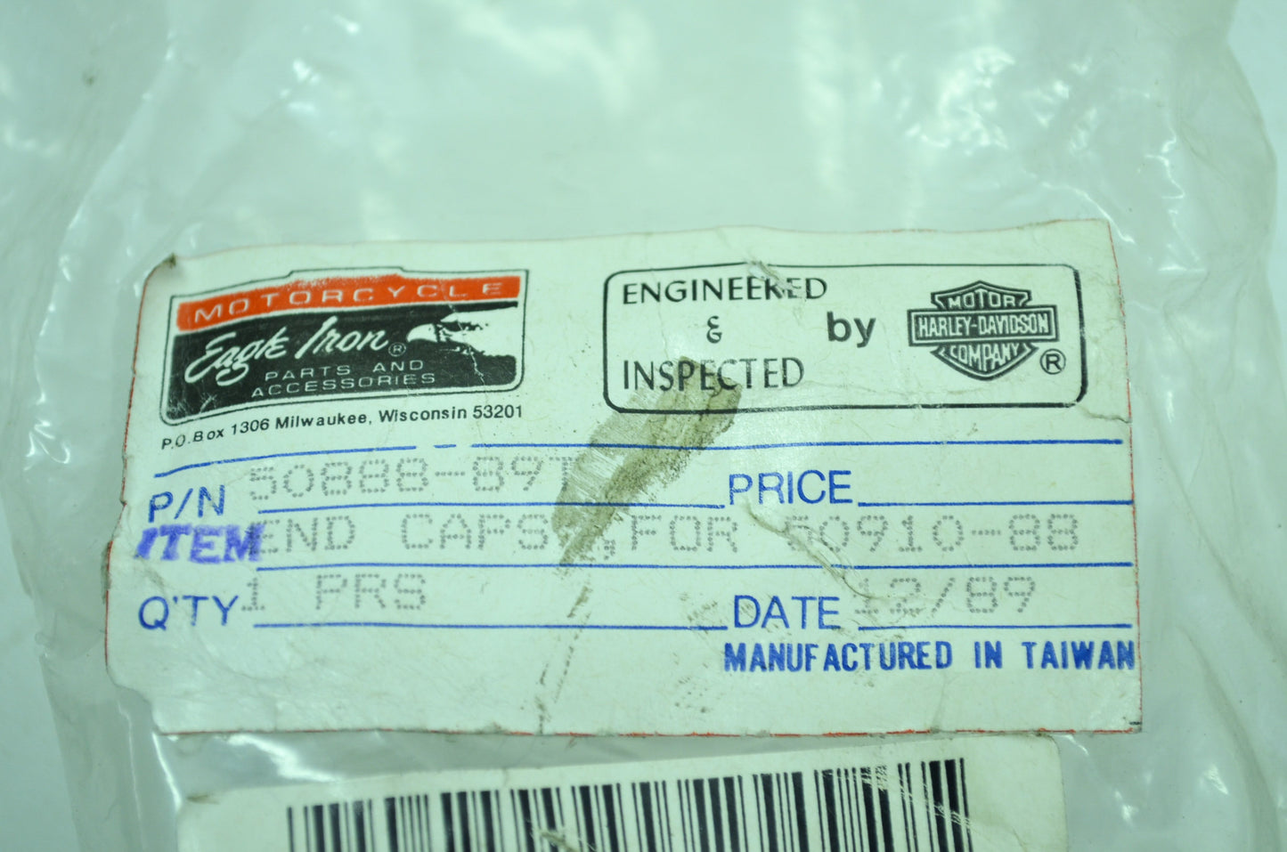 OEM Harley-Davidson 50888-89T Footrest End Cap Qty 2 NOS