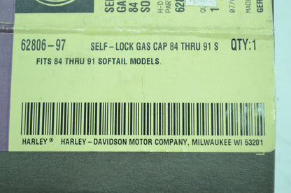 NEW OEM Harley Davidson Locking Fuel Filler Gas Cap 62806-97 NOS