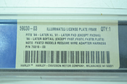 OEM Harley-Davidson 59030-03 Illuminating License Plate Frame NOS