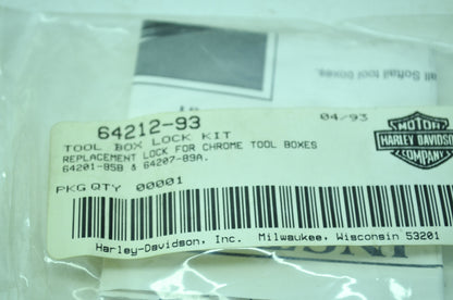 OEM Harley-Davidson 64212-93 Tool Box Lock Kit NOS