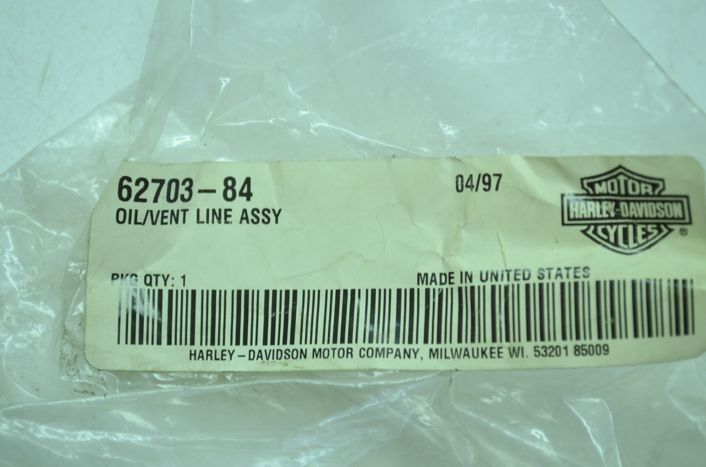 OEM Harley-Davidson 62703-84 Oil/Vent Assembly NOS
