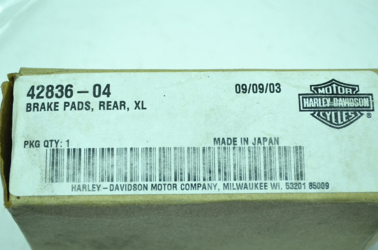 OEM Harley-Davidson 42836-04 Rear Brake Pad Kit Qty 2 NOS