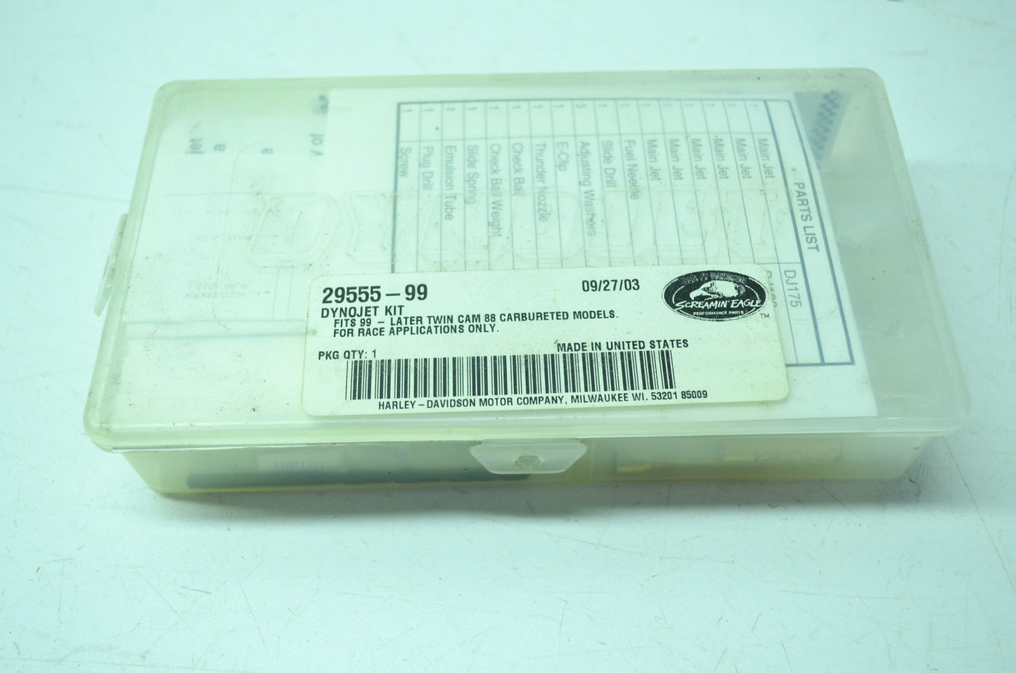 NEW OEM Harley-Davidson Dyno Jet Jet Kit 29555-99 NOS