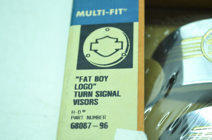 NEW OEM Harley-Davidson Turn Signal Visor Fat Boy Logo 68087-96 NOS