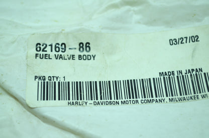 OEM Harley-Davidson 62169-86 Fuel Valve Body NOS