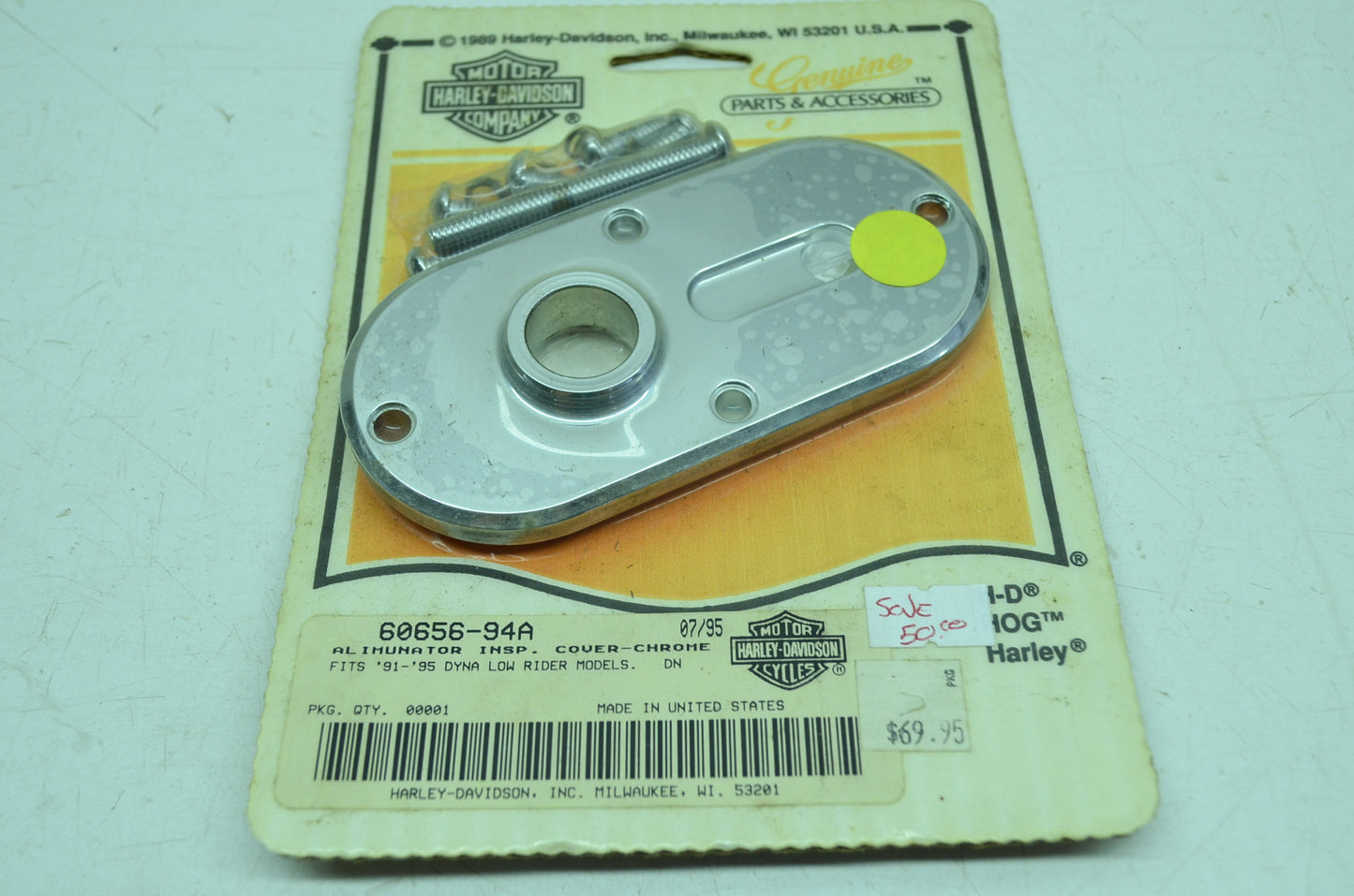 OEM Harley-Davidson 60656-94A Chrome Illuminator Inspection Cover NOS