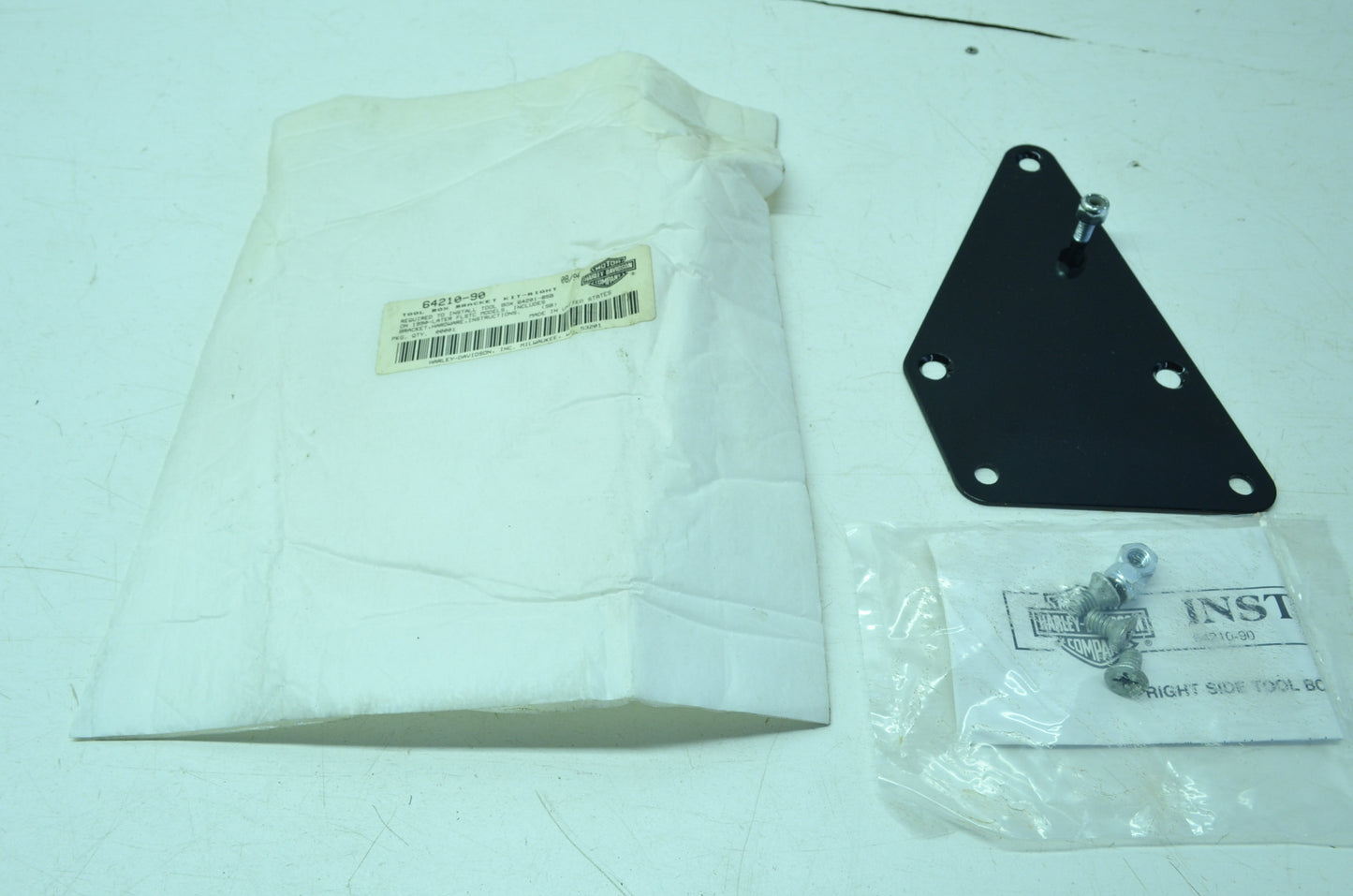 NEW OEM Harley Davidson Tool Box Bracket Kit 64210-90 NOS