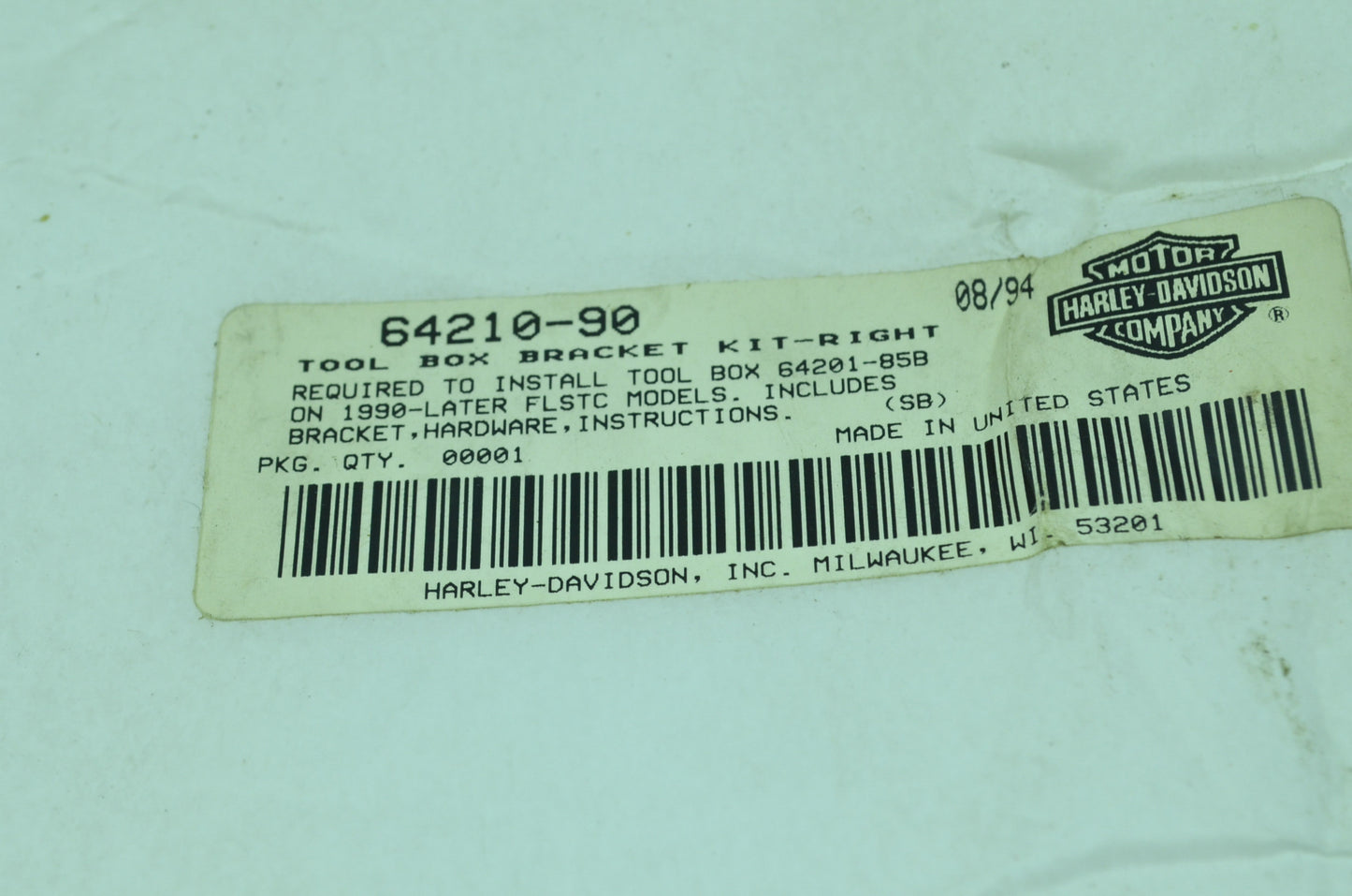 NEW OEM Harley Davidson Tool Box Bracket Kit 64210-90 NOS