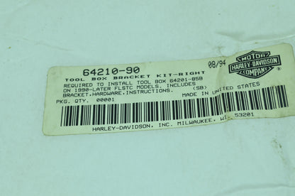 NEW OEM Harley Davidson Tool Box Bracket Kit 64210-90 NOS
