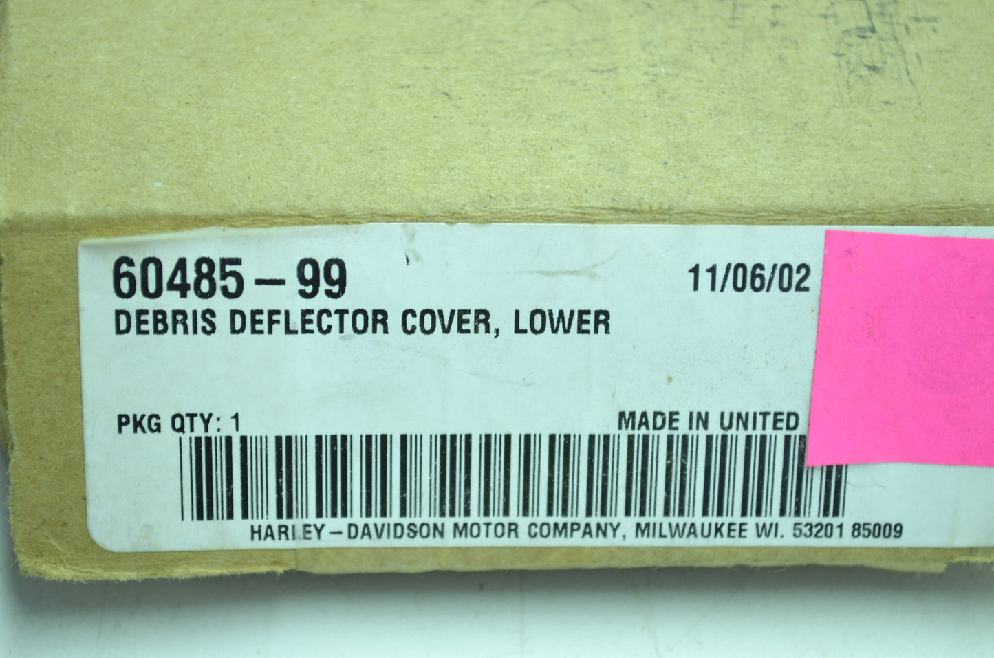 OEM Harley-Davidson 60485-99 Lower Debris Deflector Cover NOS