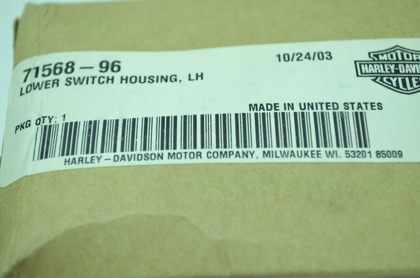 OEM Harley-Davidson 71568-96 Black Left Upper Switch Housing NOS