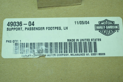 OEM Harley-Davidson 49036-04 Left Passenger Footpeg Support NOS
