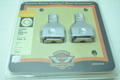 NEW OEM Harley Davidson Pyramid Axle Adjuster Pair Sportster 41534-97 NOS