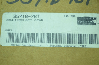 OEM Harley-Davidson 35716-76T Countershaft Gear NOS